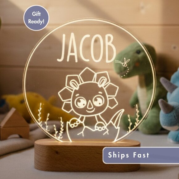 Custom Dinosaur LED Night Light – Fun T-Rex Decor for Kids’ Rooms - Picture 1 of 8